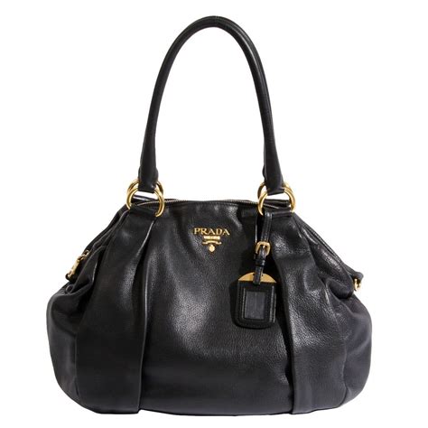 prada black purse zipper|pictures black leather Prada purses.